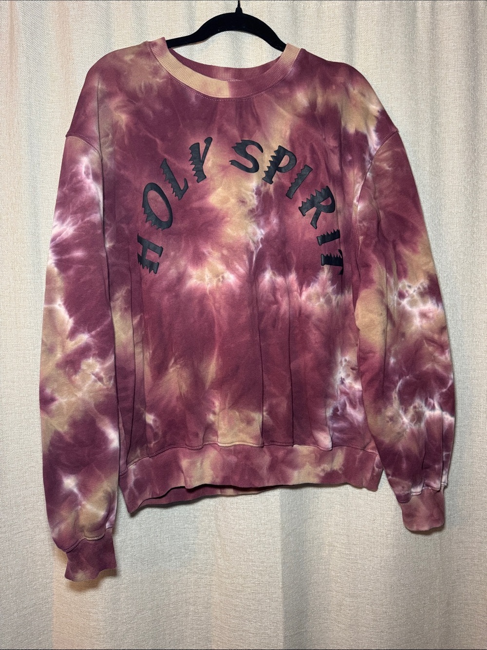 Kanye West Sunday Service Tie-Dye Holy Spirit Crewneck Yeezy Burgundy